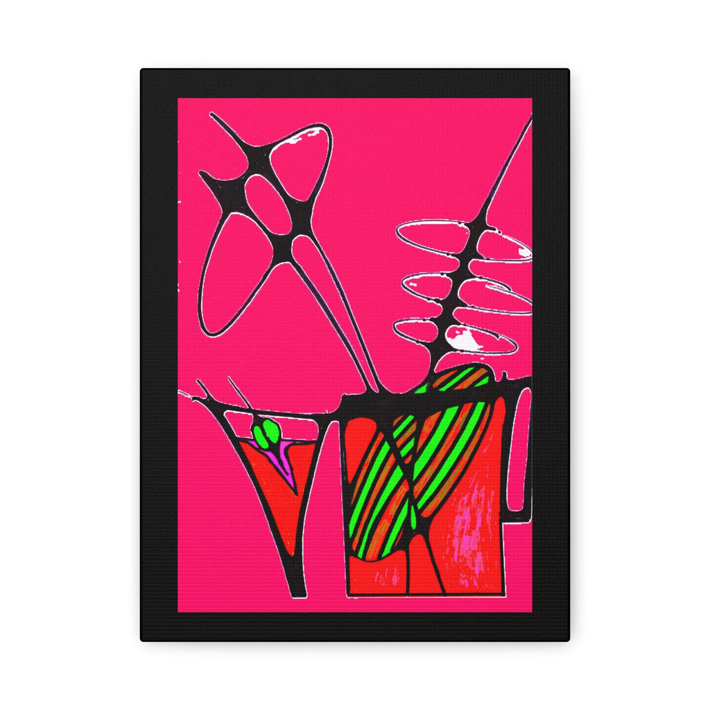 Abstract Cocktails 1 - Abstract Pink Pop Canvas Art — Bold Modern Wall Décor