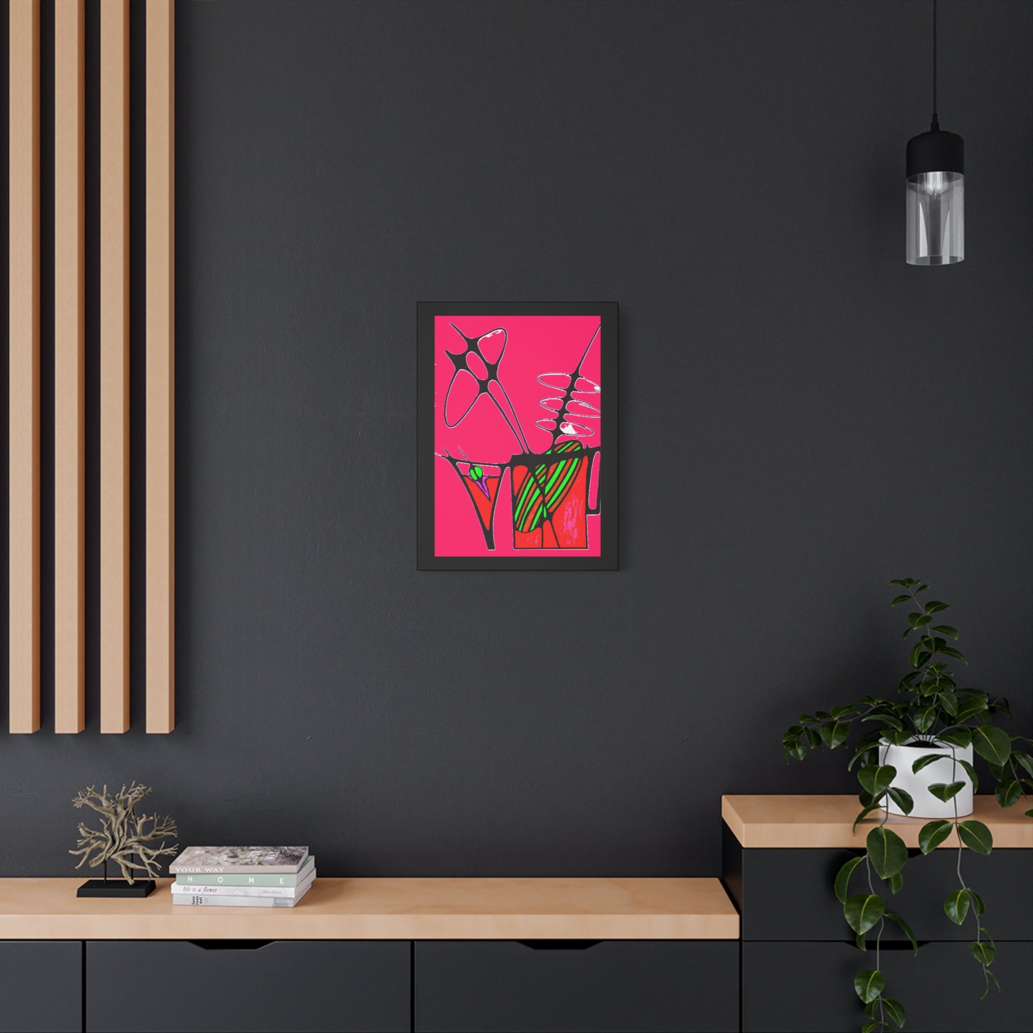 Abstract Cocktails 1 - Abstract Pink Pop Canvas Art — Bold Modern Wall Décor