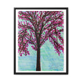 Framed Blossom Tree Pink and Red 1 - Matte Canvas Print — Framed Floral Wall Art