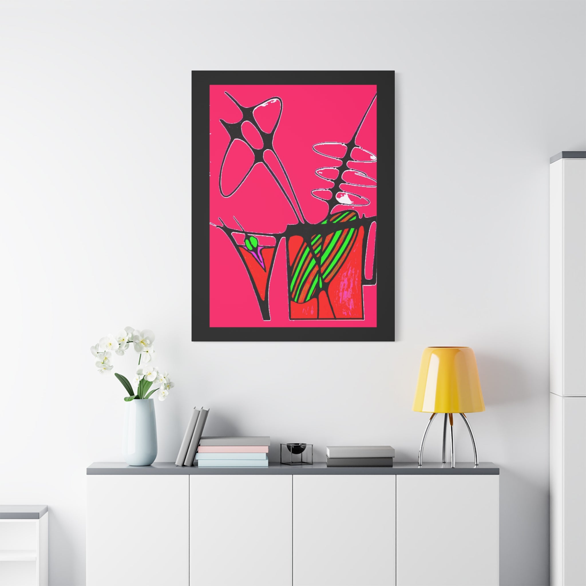 Abstract Cocktails 1 - Abstract Pink Pop Canvas Art — Bold Modern Wall Décor