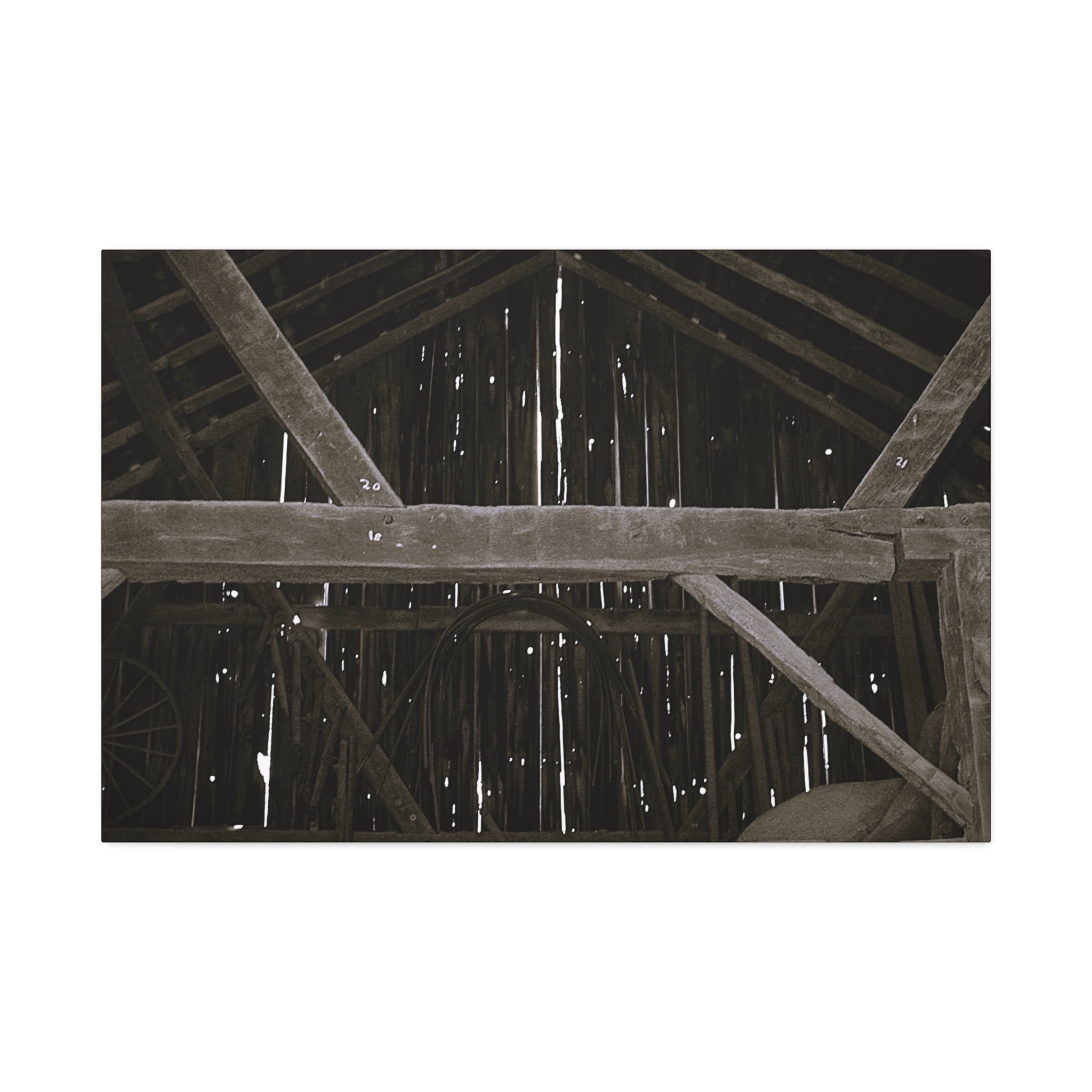 Rustic Barn Interior Canvas Wall Art – Stretched 1.5"