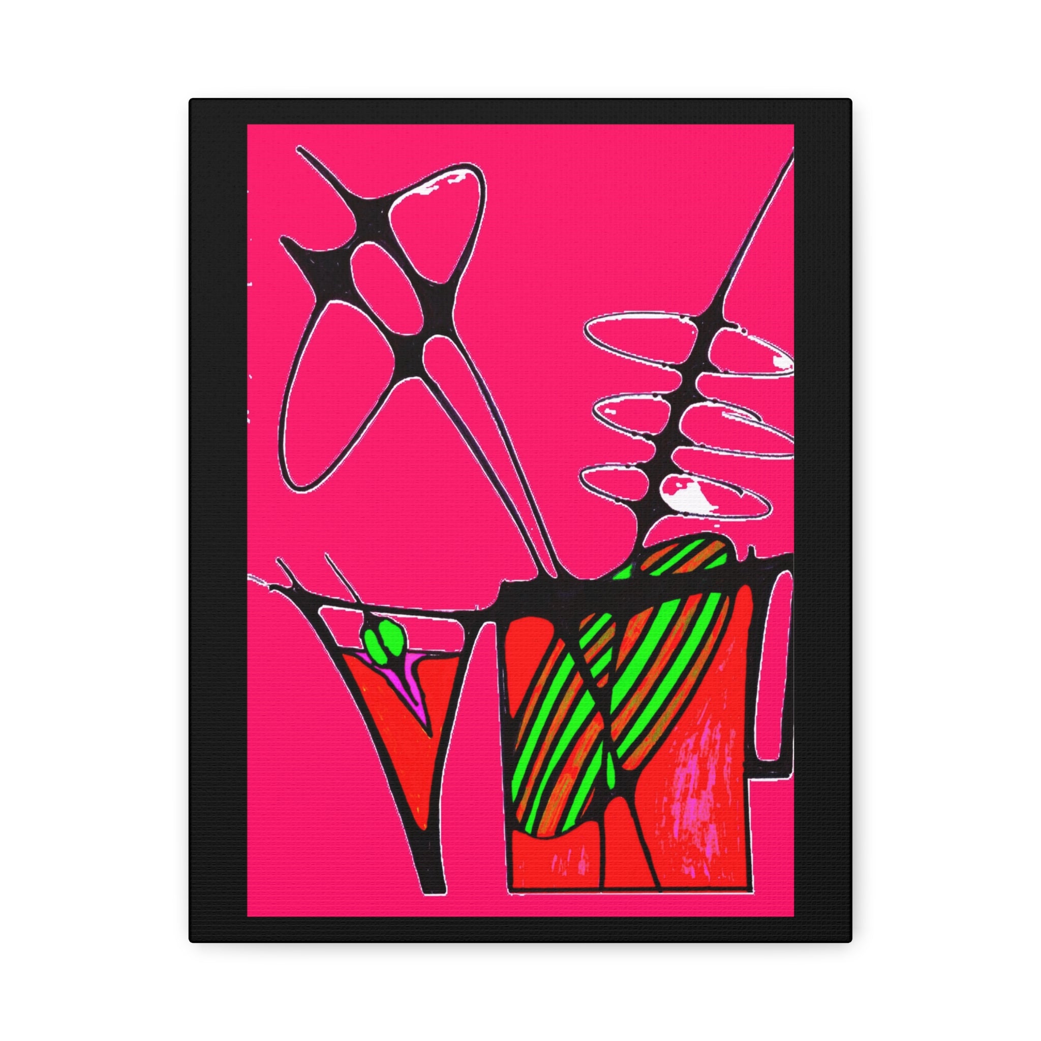 Abstract Cocktails 1 - Abstract Pink Pop Canvas Art — Bold Modern Wall Décor