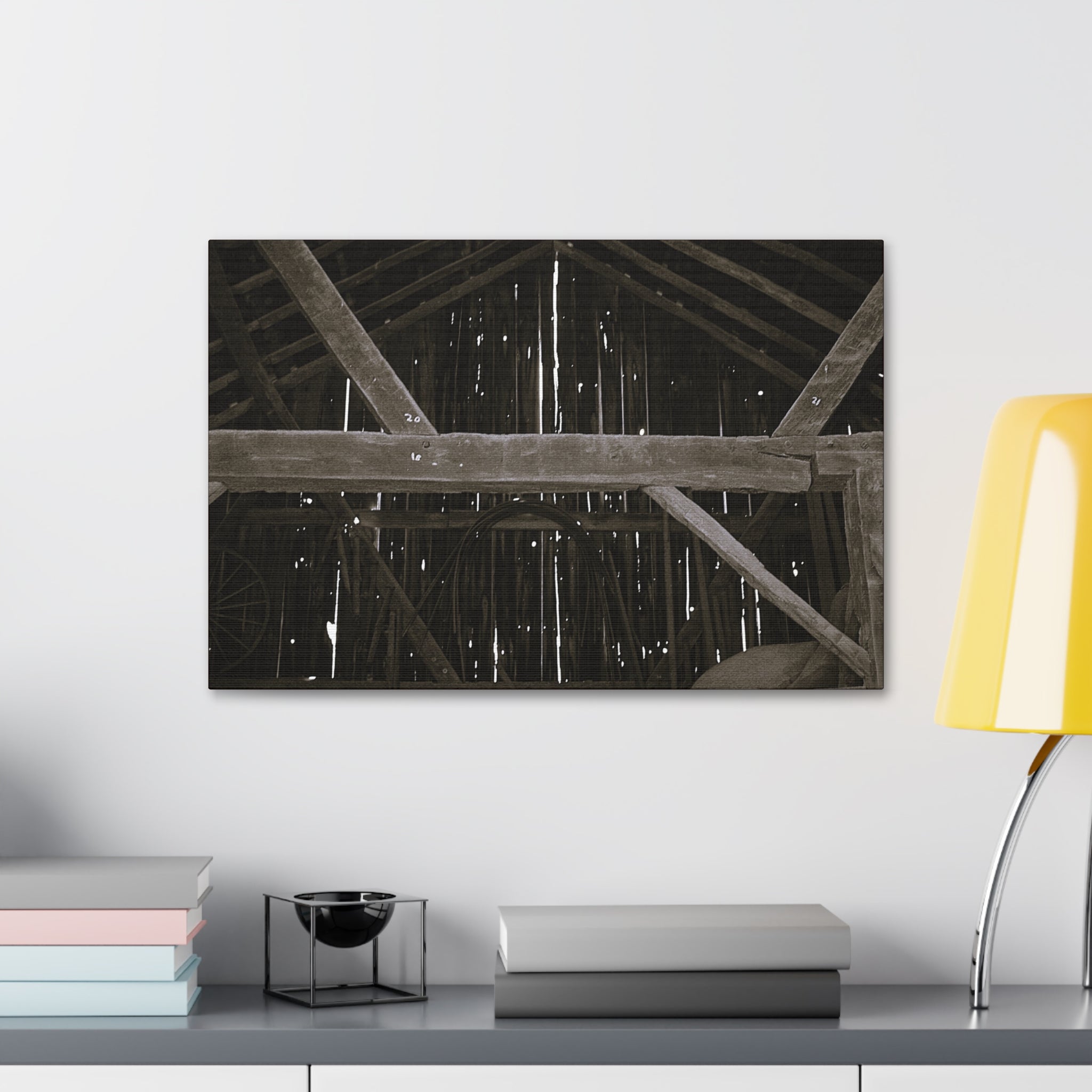 Rustic Barn Interior Canvas Wall Art – Stretched 1.5"