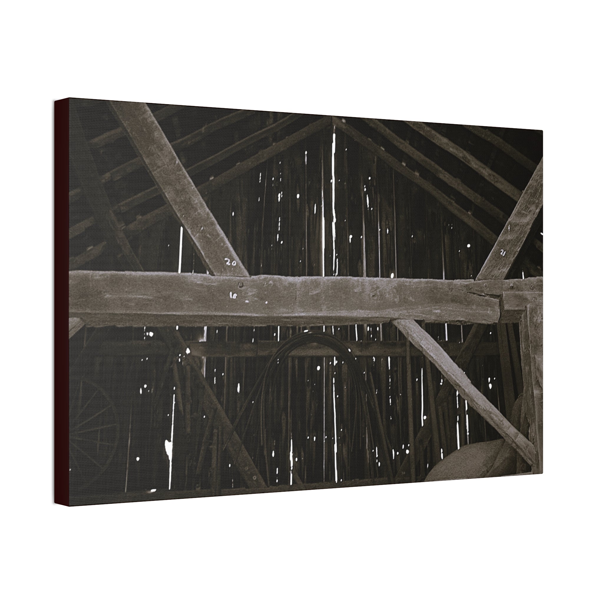 Rustic Barn Interior Canvas Wall Art – Stretched 1.5"