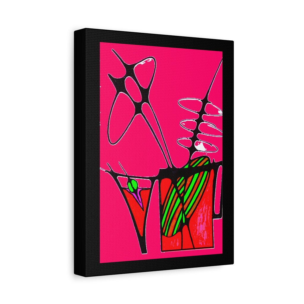 Abstract Cocktails 1 - Abstract Pink Pop Canvas Art — Bold Modern Wall Décor