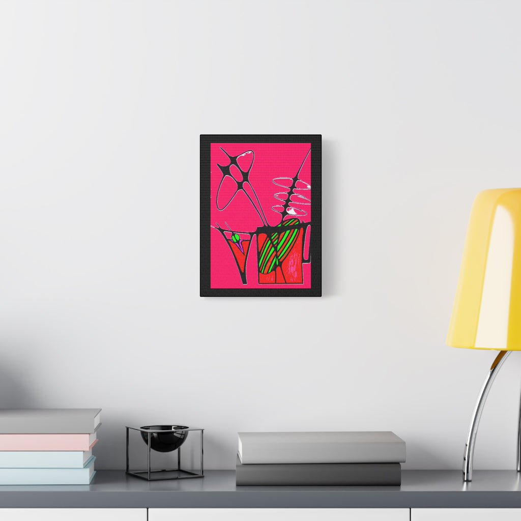 Abstract Cocktails 1 - Abstract Pink Pop Canvas Art — Bold Modern Wall Décor