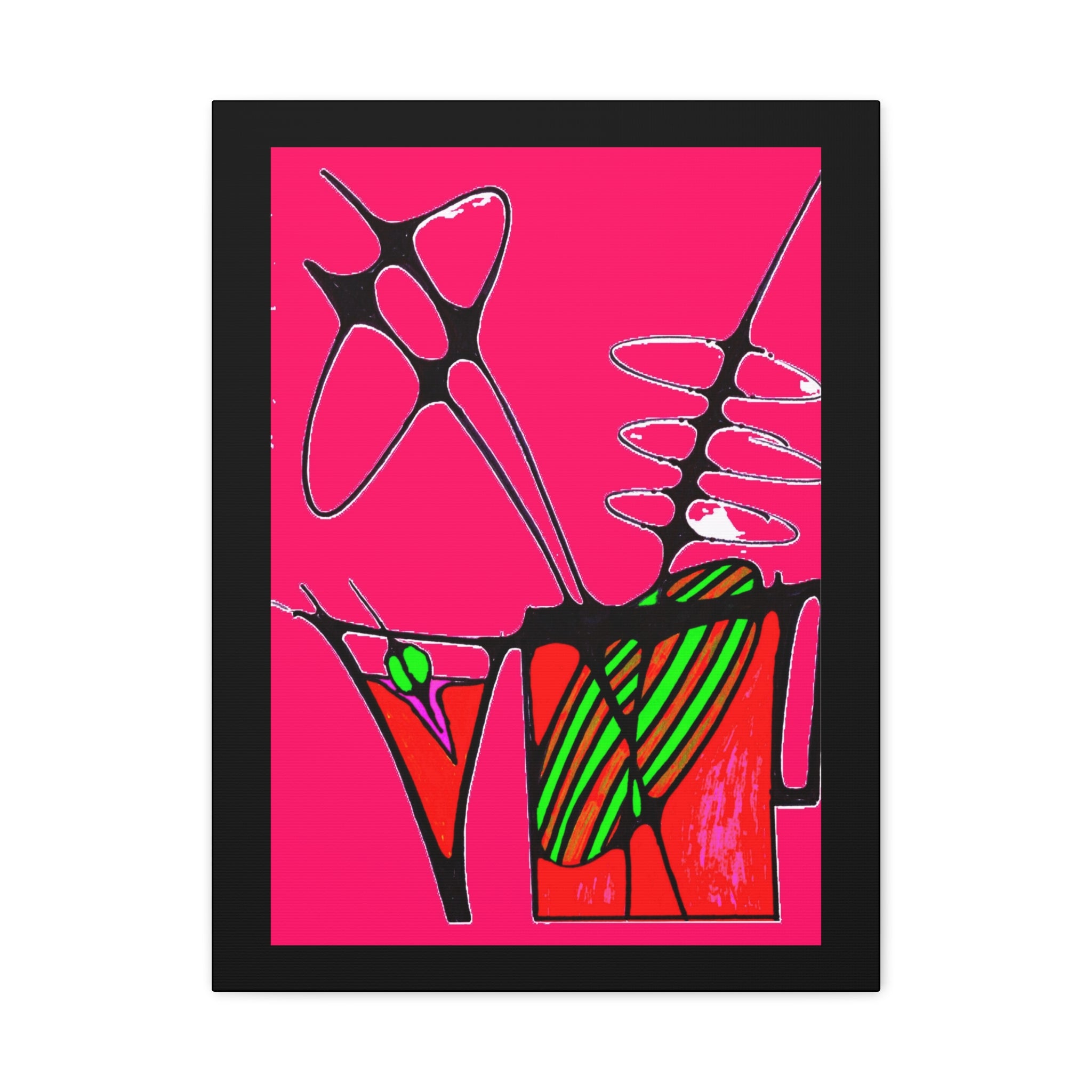 Abstract Cocktails 1 - Abstract Pink Pop Canvas Art — Bold Modern Wall Décor