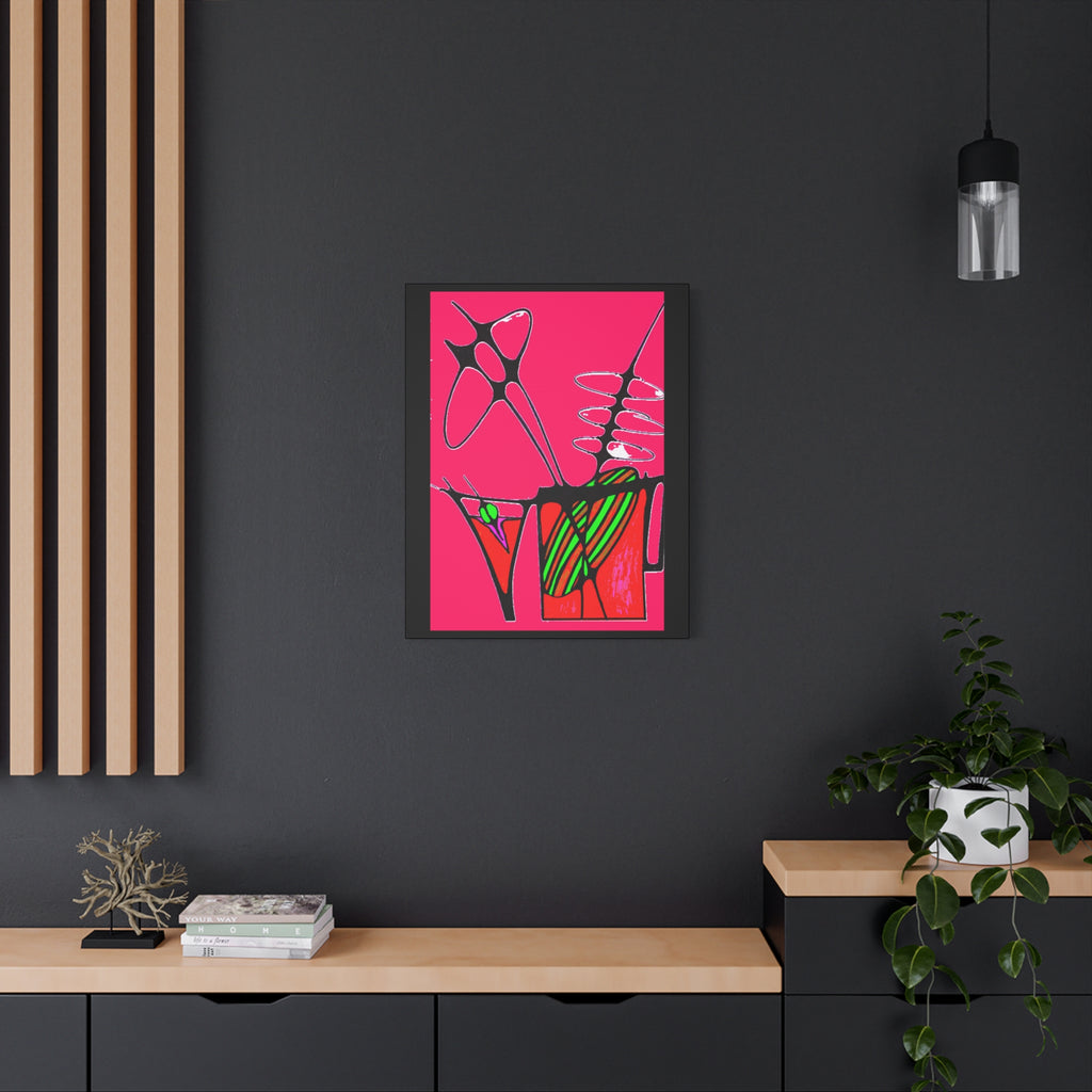 Abstract Cocktails 1 - Abstract Pink Pop Canvas Art — Bold Modern Wall Décor