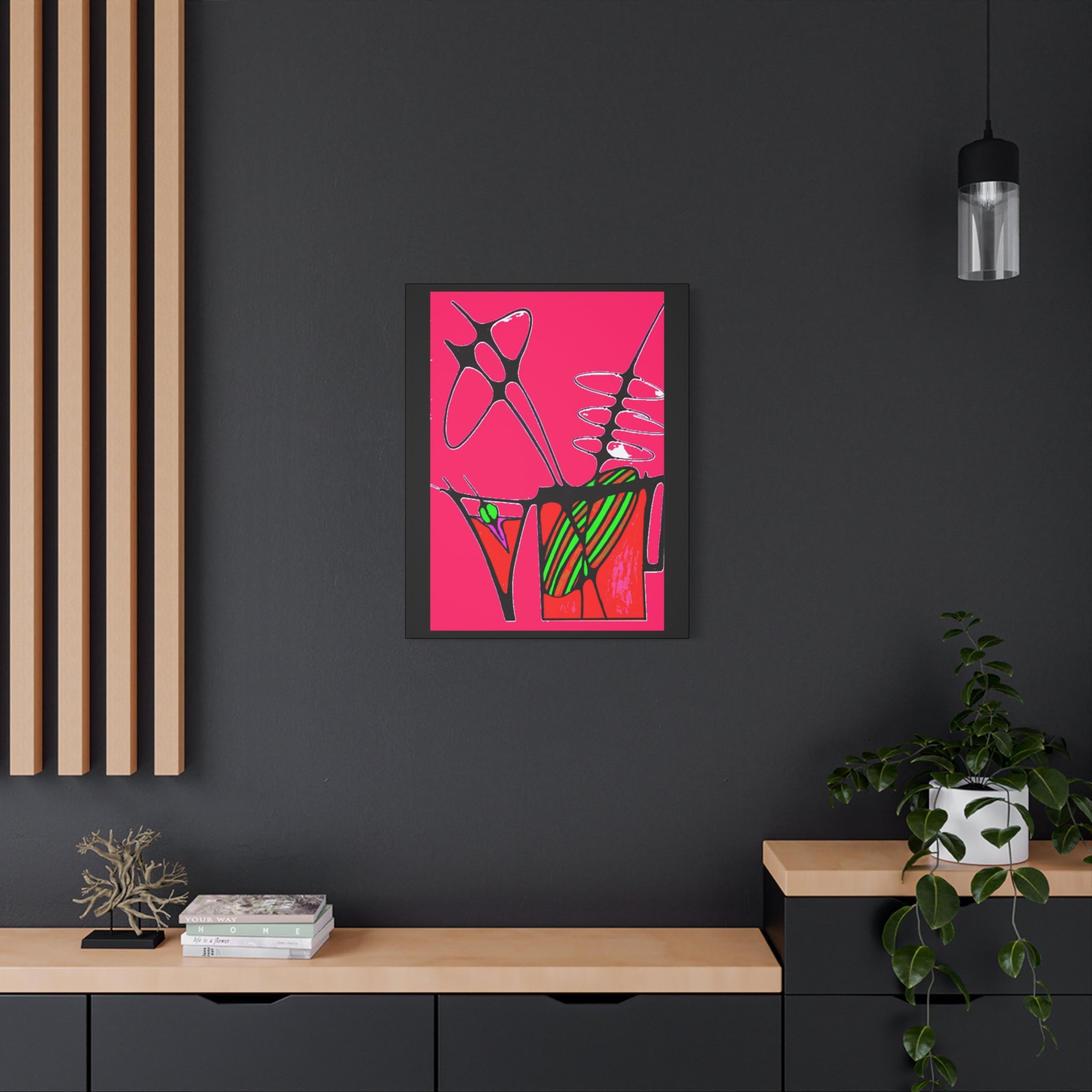 Abstract Cocktails 1 - Abstract Pink Pop Canvas Art — Bold Modern Wall Décor