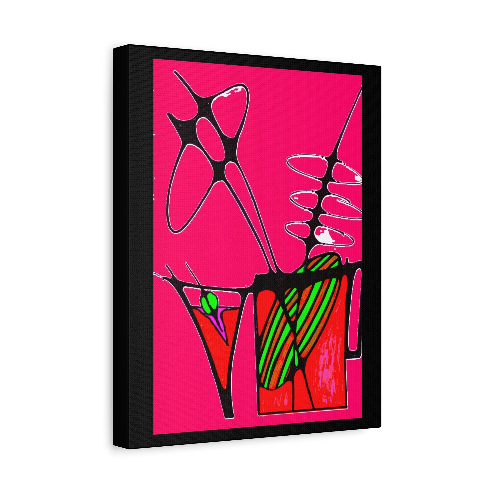 Abstract Cocktails 1 - Abstract Pink Pop Canvas Art — Bold Modern Wall Décor