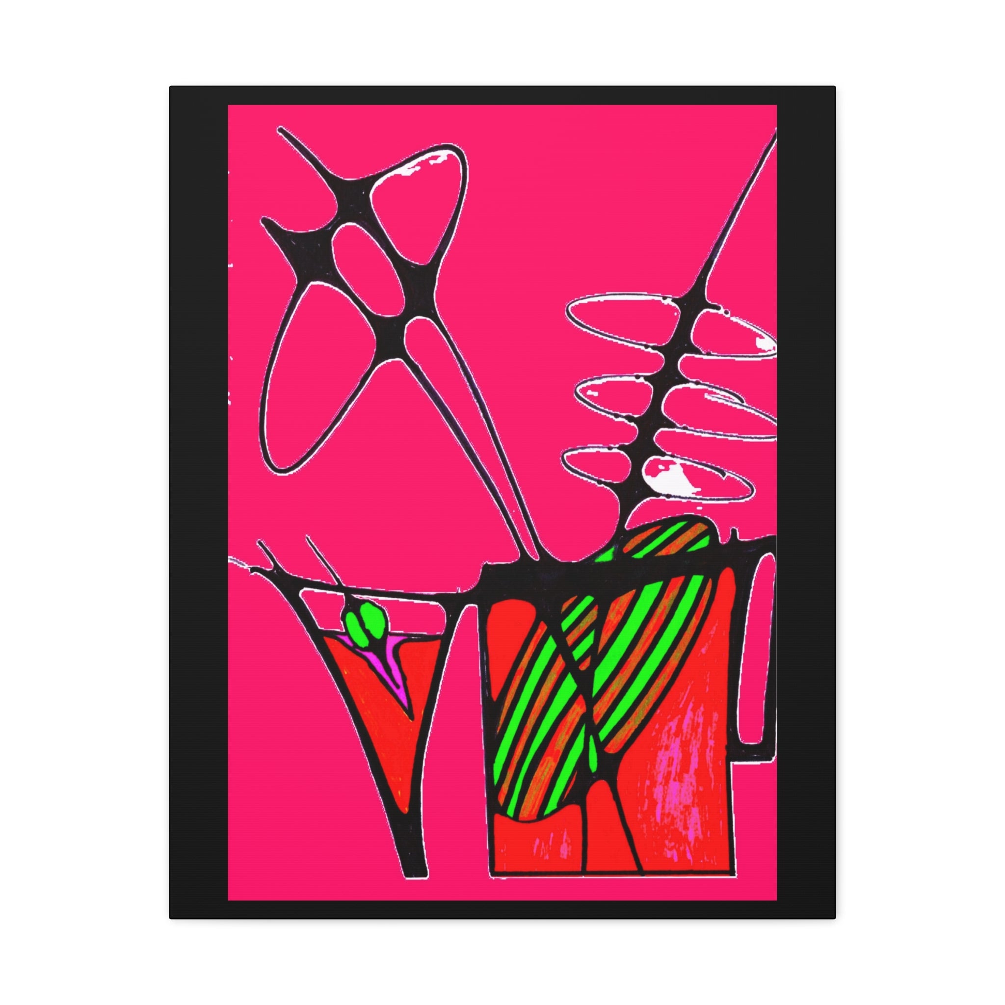 Abstract Cocktails 1 - Abstract Pink Pop Canvas Art — Bold Modern Wall Décor