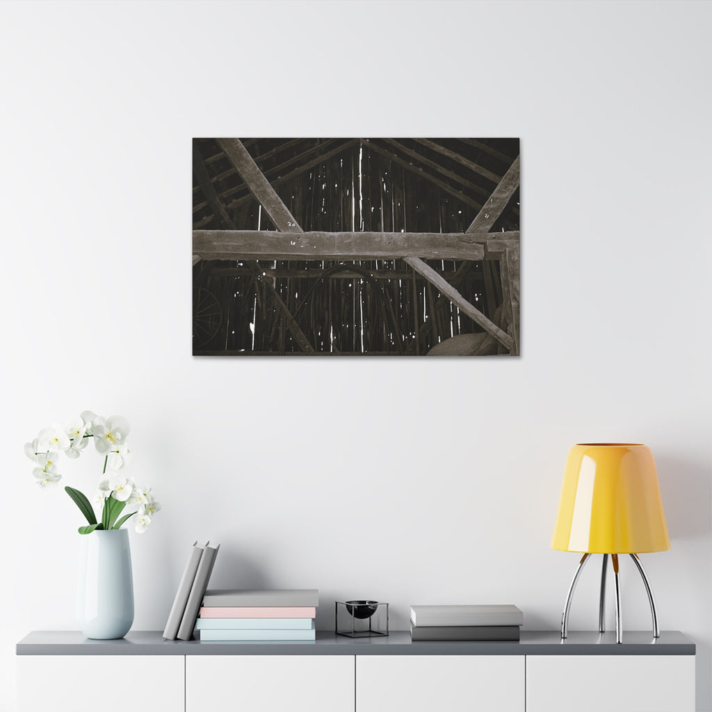 Rustic Barn Interior Canvas Wall Art – Stretched 1.5"
