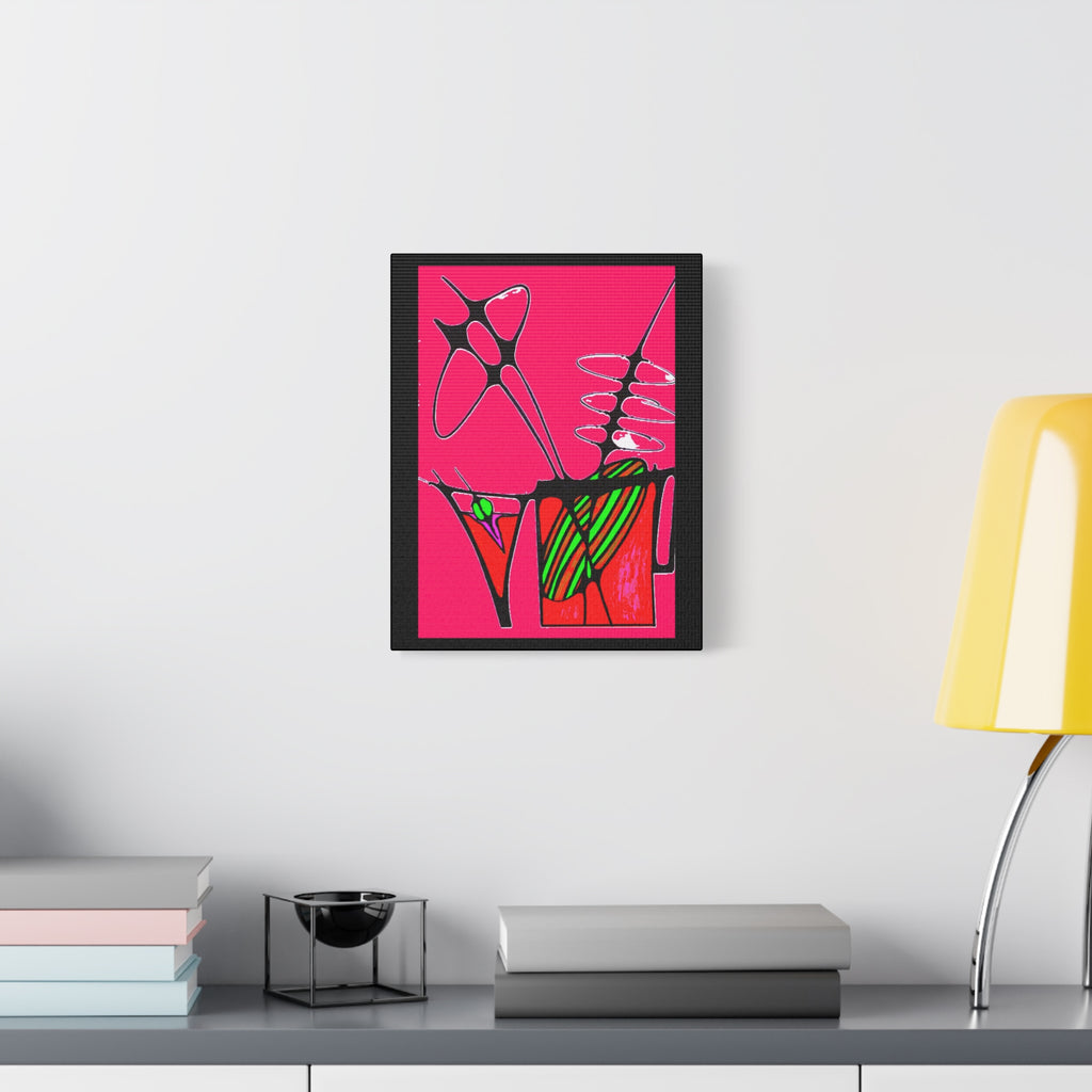 Abstract Cocktails 1 - Abstract Pink Pop Canvas Art — Bold Modern Wall Décor