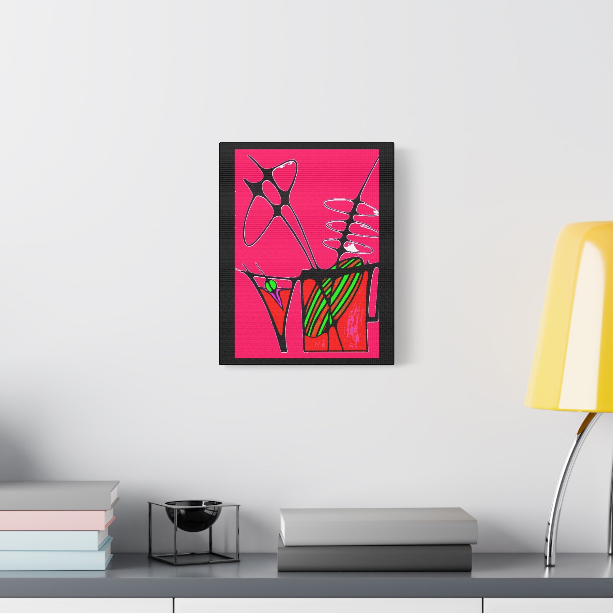 Abstract Cocktails 1 - Abstract Pink Pop Canvas Art — Bold Modern Wall Décor