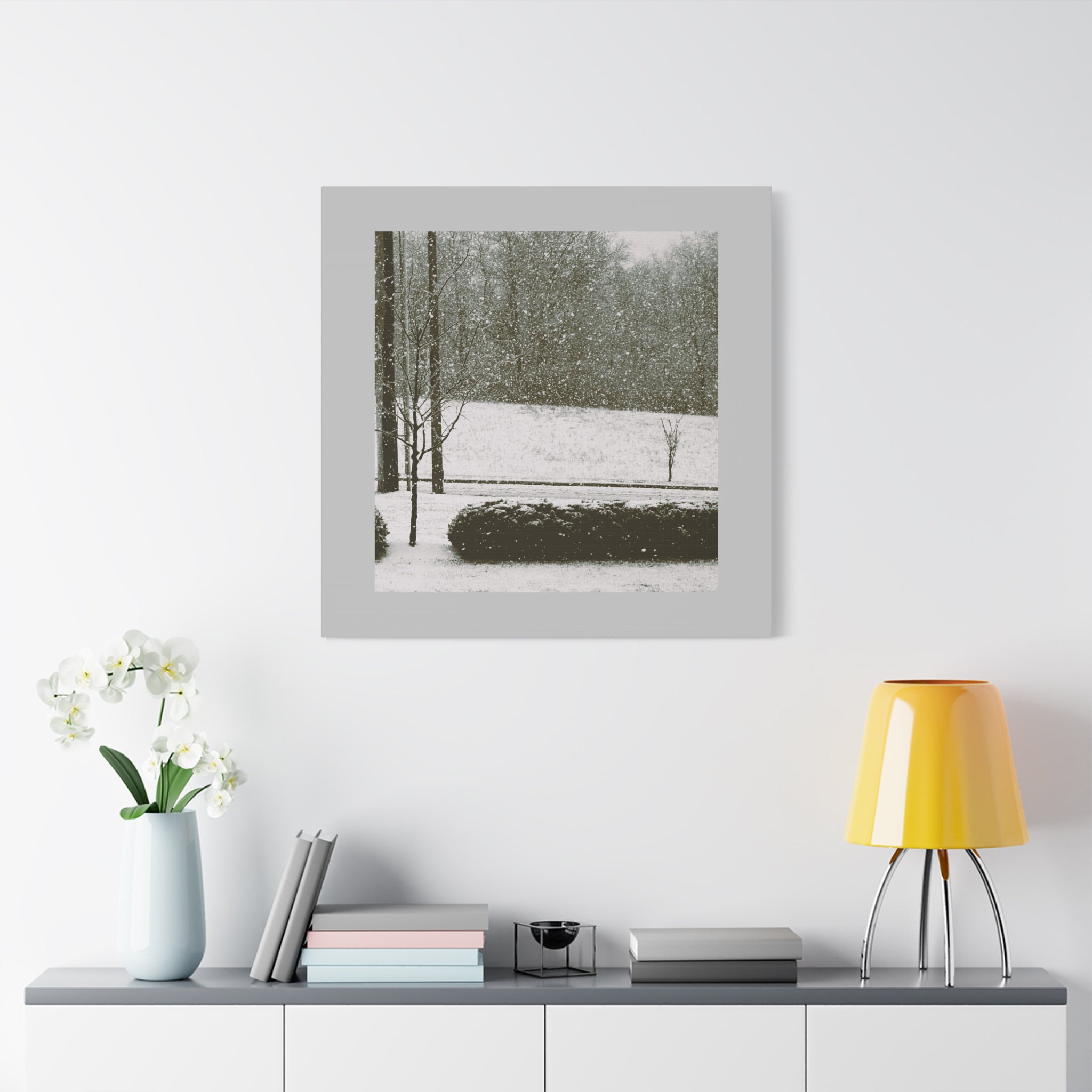 Snowing in The Park -  Landscape Matte Canvas (Stretched)