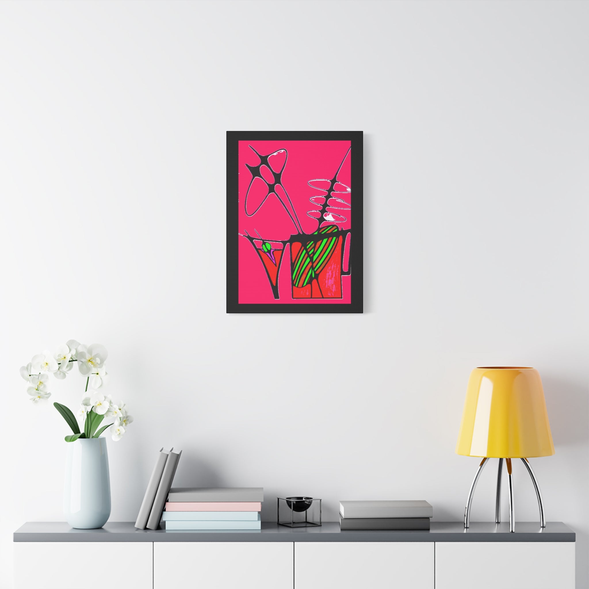 Abstract Cocktails 1 - Abstract Pink Pop Canvas Art — Bold Modern Wall Décor