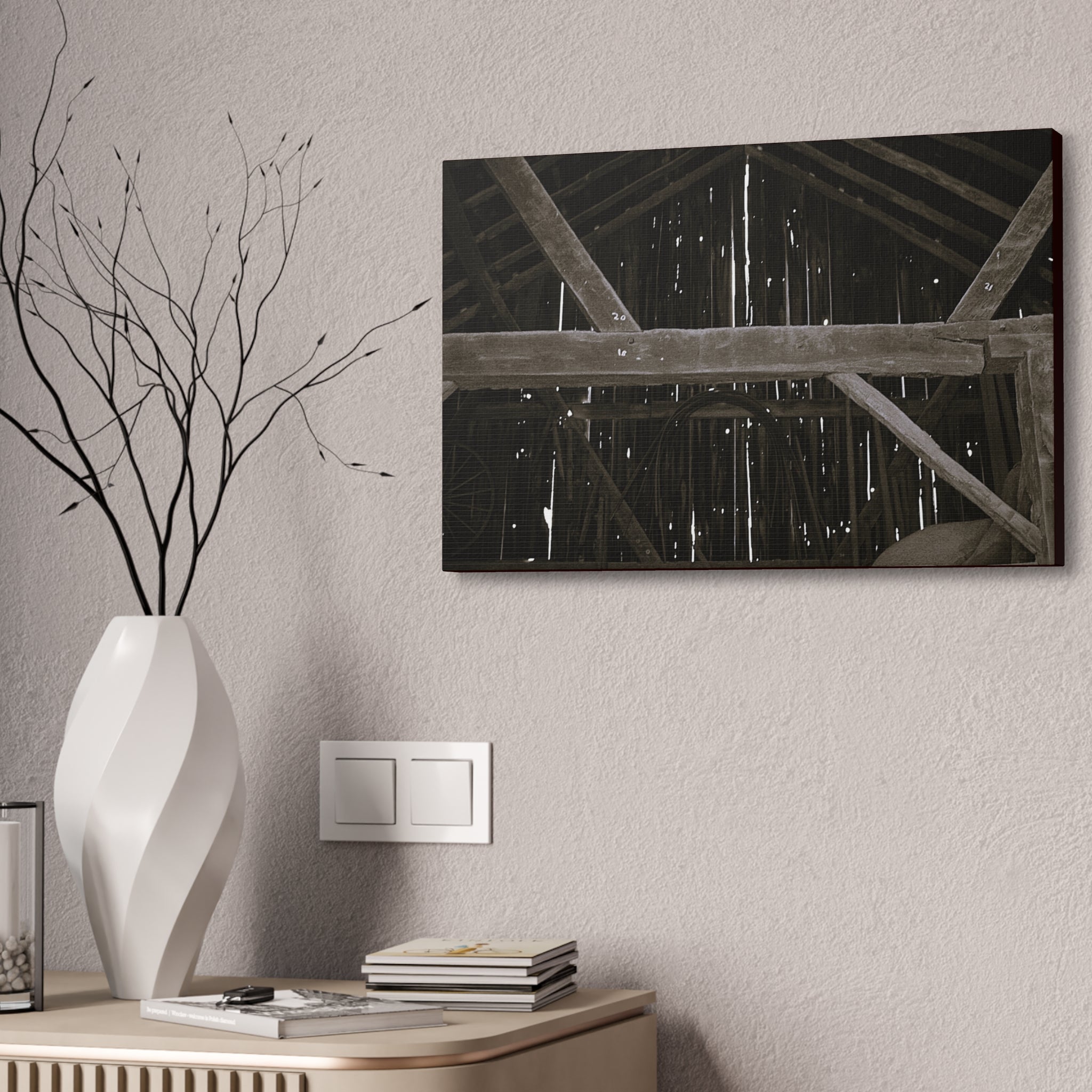 Rustic Barn Interior Canvas Wall Art – Stretched 1.5"