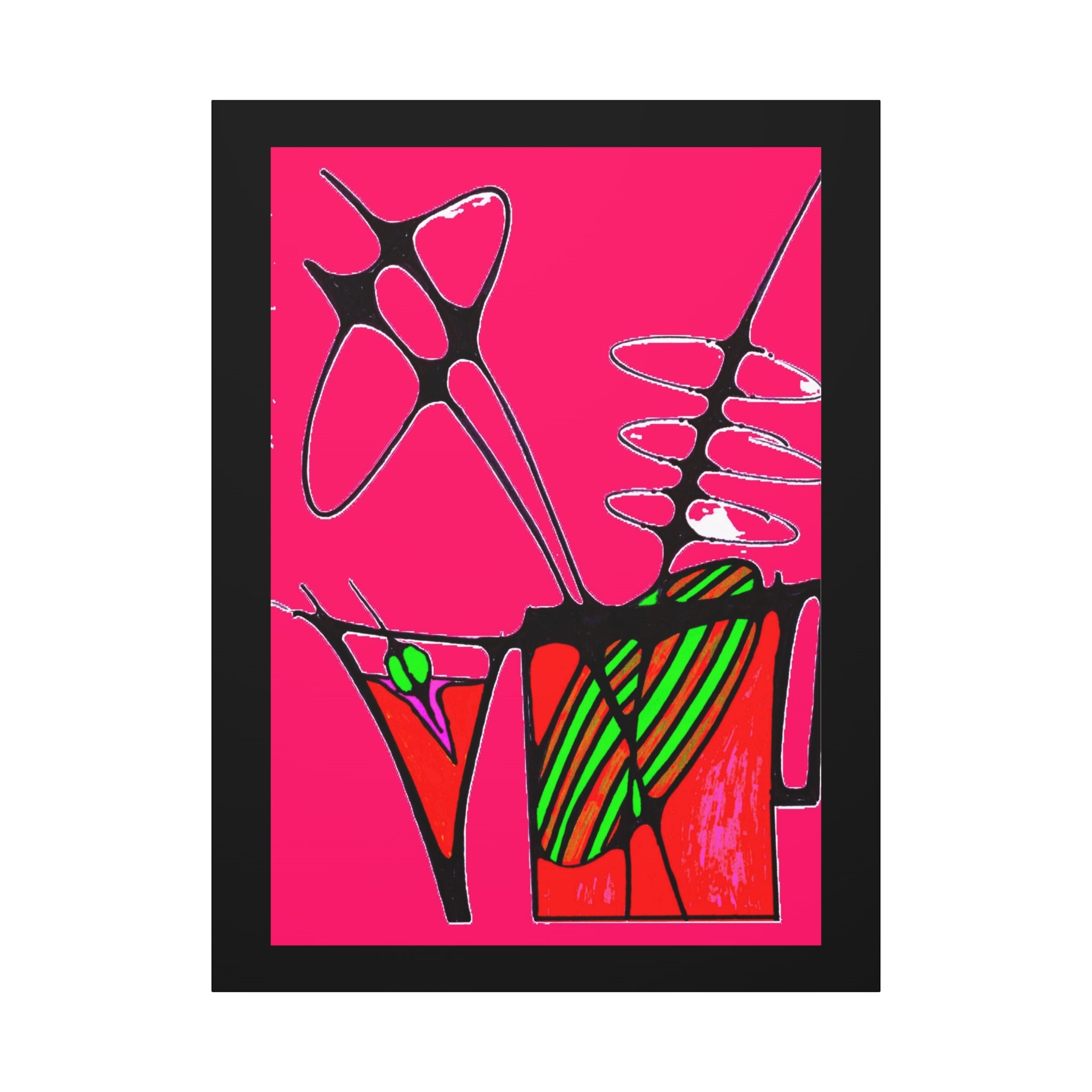 Abstract Cocktails 1 - Abstract Pink Pop Canvas Art — Bold Modern Wall Décor