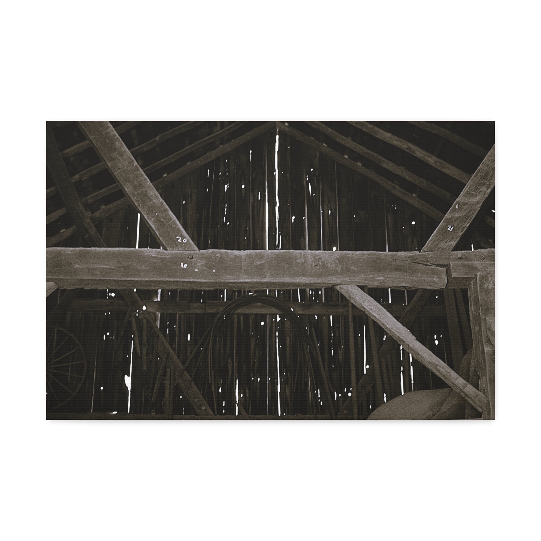 Rustic Barn Interior Canvas Wall Art – Stretched 1.5"