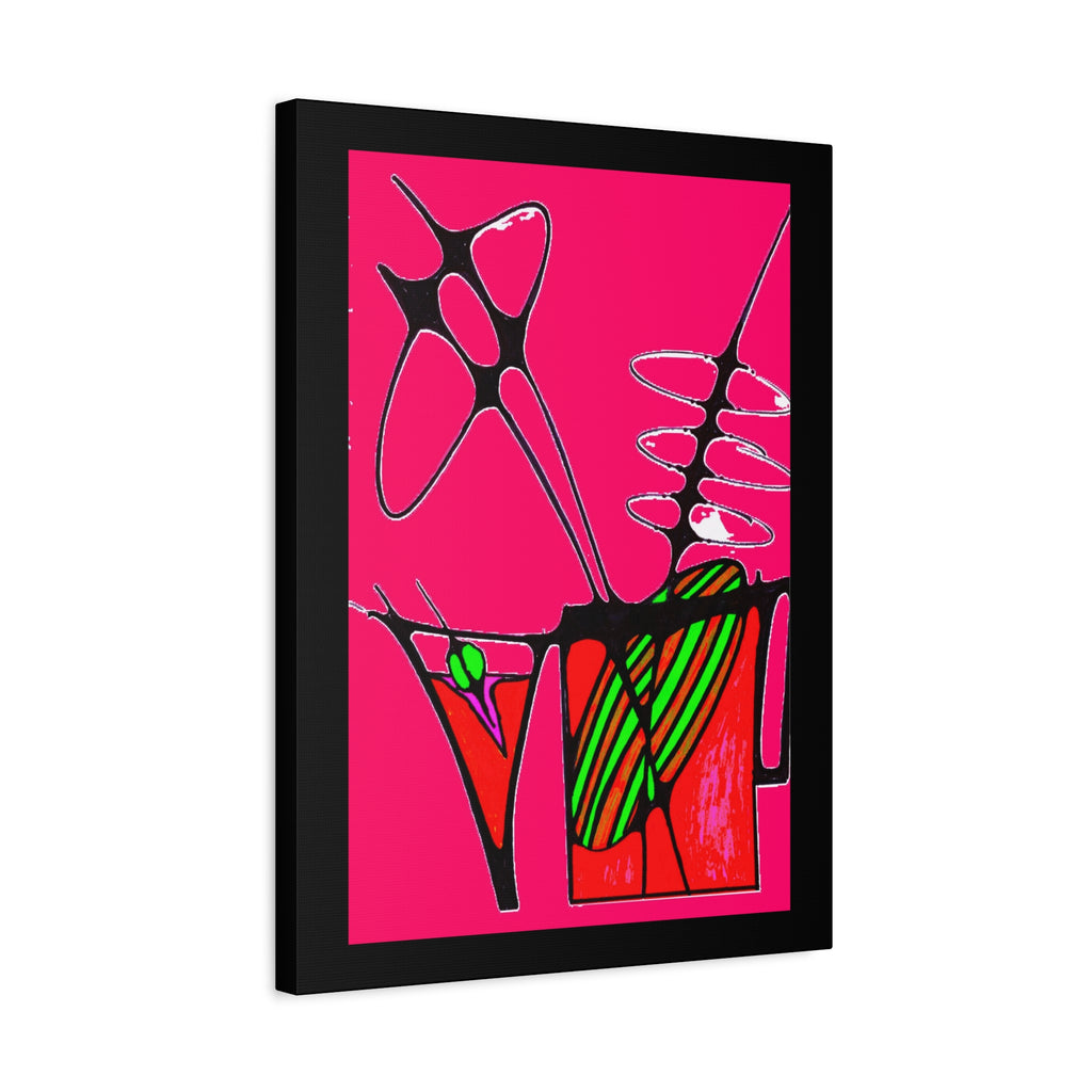 Abstract Cocktails 1 - Abstract Pink Pop Canvas Art — Bold Modern Wall Décor