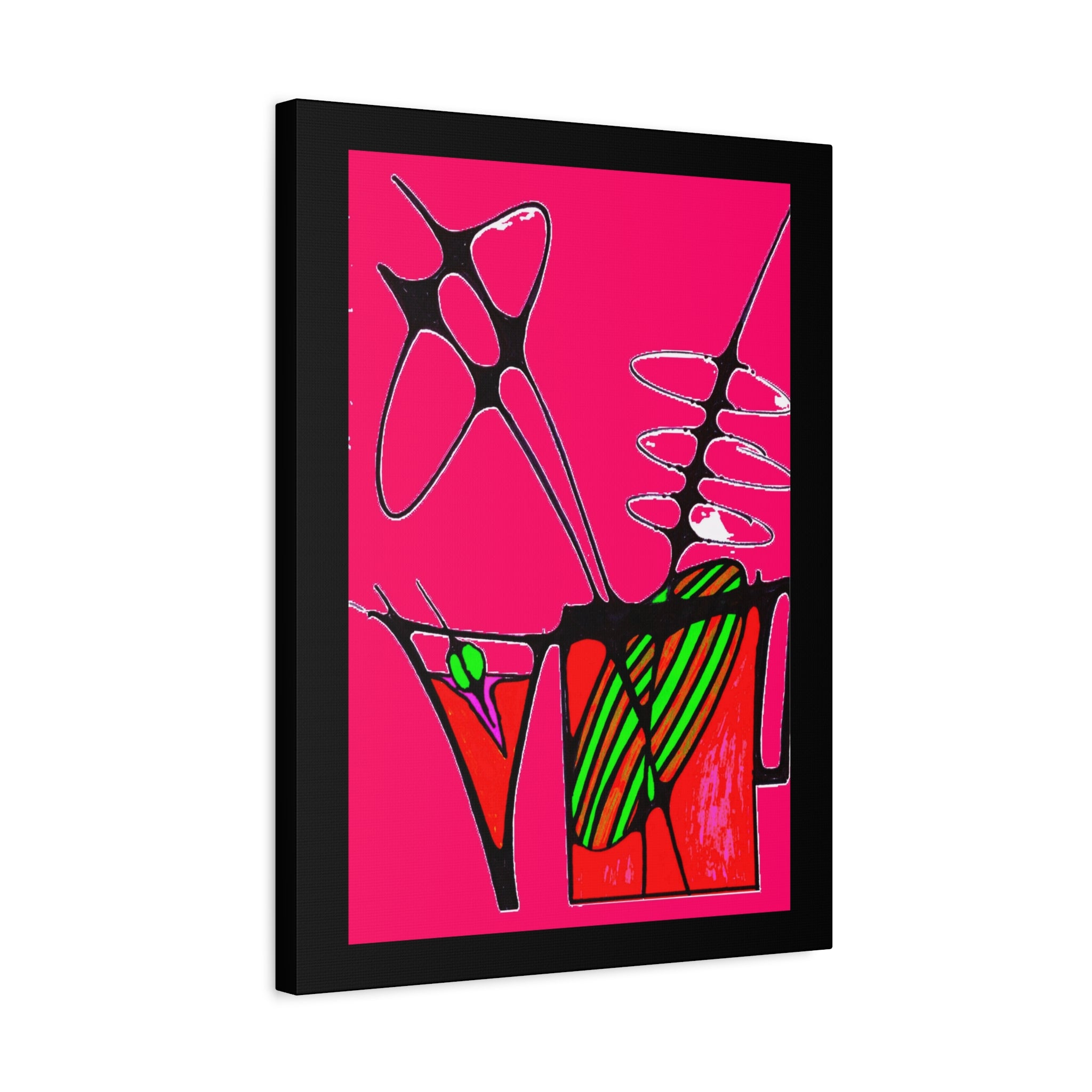 Abstract Cocktails 1 - Abstract Pink Pop Canvas Art — Bold Modern Wall Décor