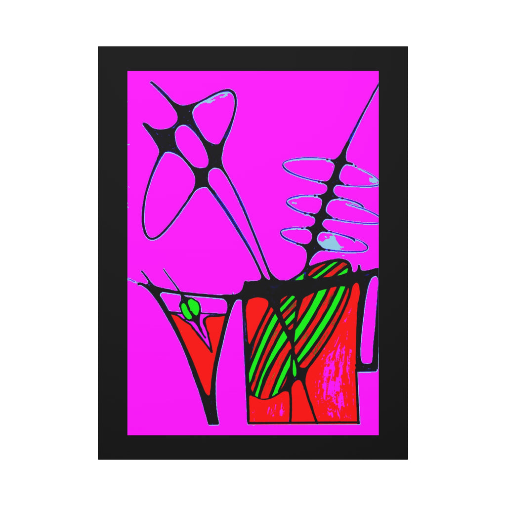 Abstract Cocktails 2 - Pop Art Canvas Print — Bright Pink Geometric Wall Art