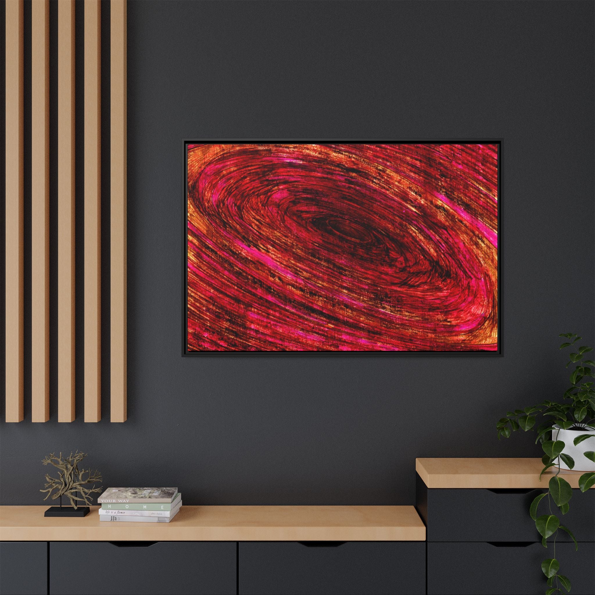 The Pull into The Still - Framed Canvas Print