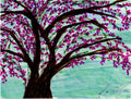 Blossom Tree Pink and Red 2 - Matte Canvas Print — Stretched Wall Art (1.25" Depth)