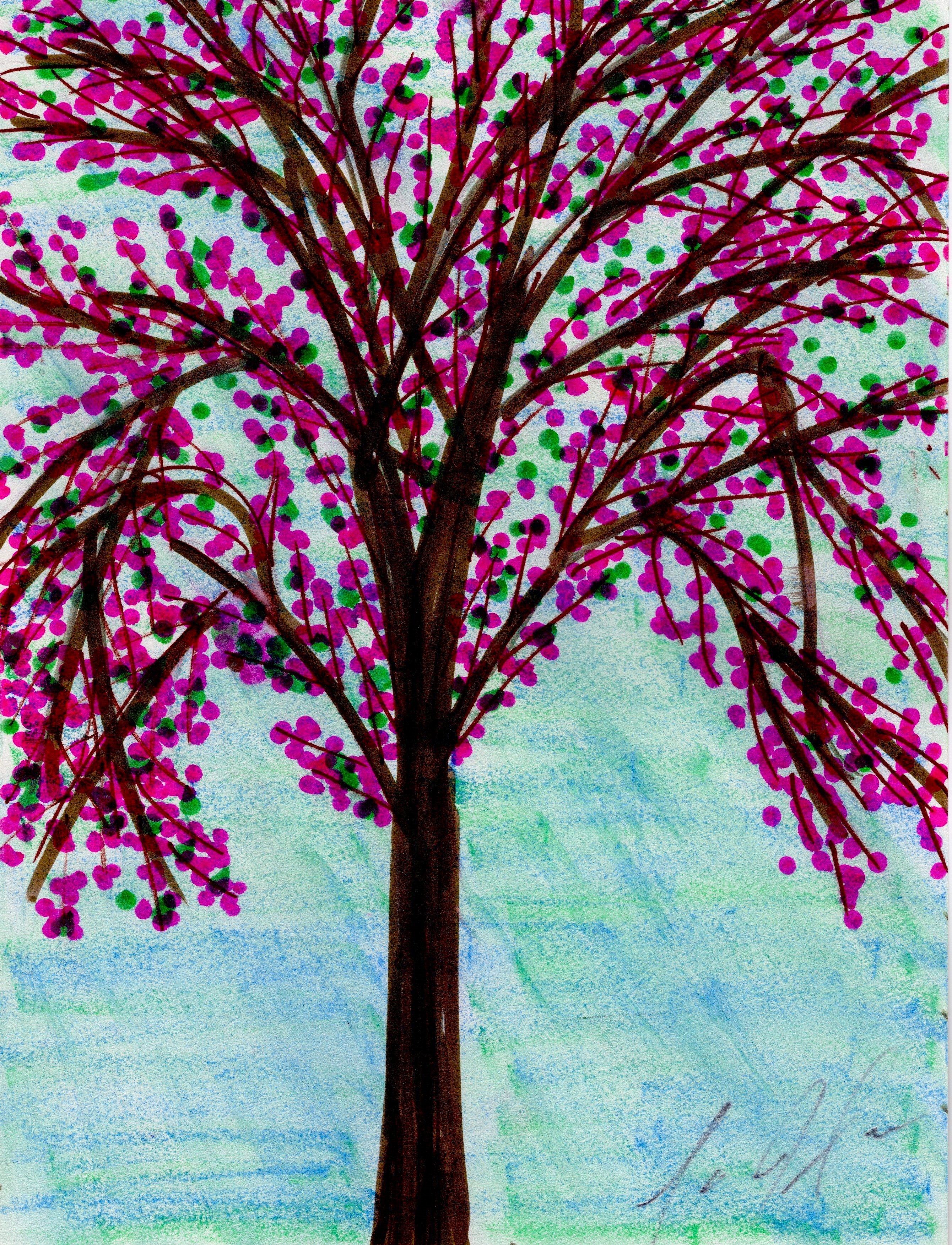 Blossom Tree Pink and Red 1 - Matte Canvas, Stretched, 1.25"