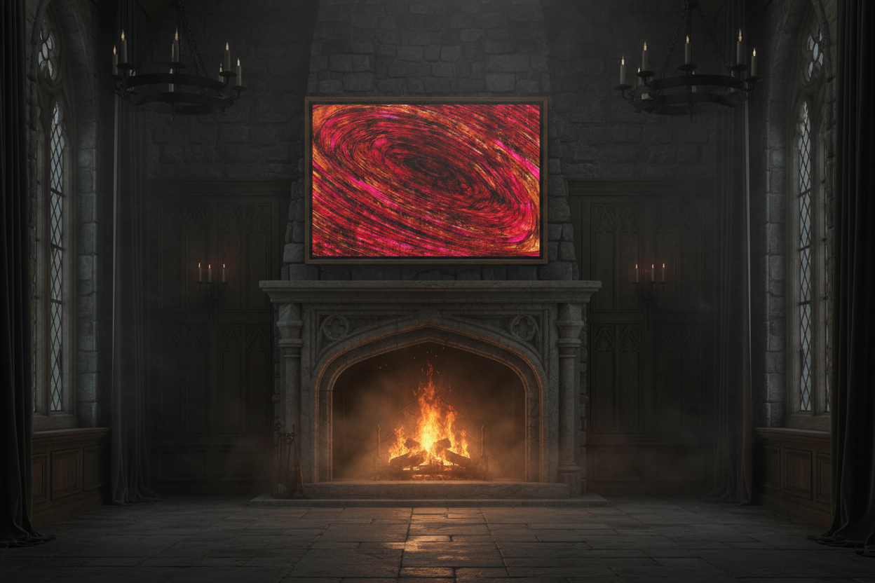 Red Swirl Gothic Castle Mockup
